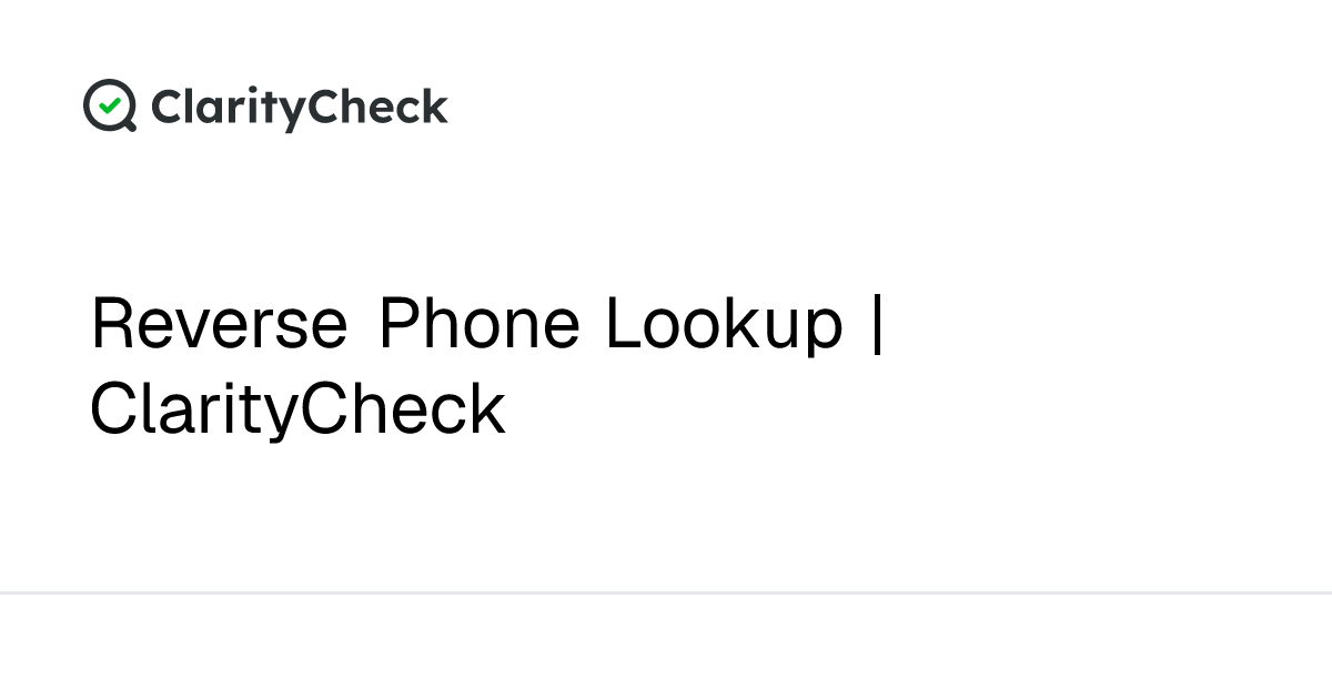 ClarityCheck - Reverse Phone Lookup logo